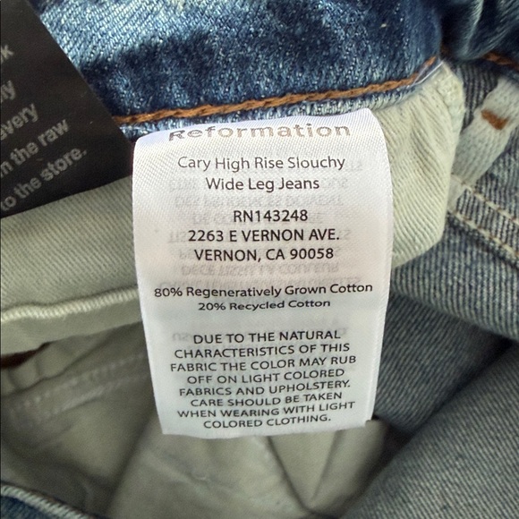 Reformation Cary High Rise Slouchy Wide Leg Jeans Size 31 - Picture 10 of 10